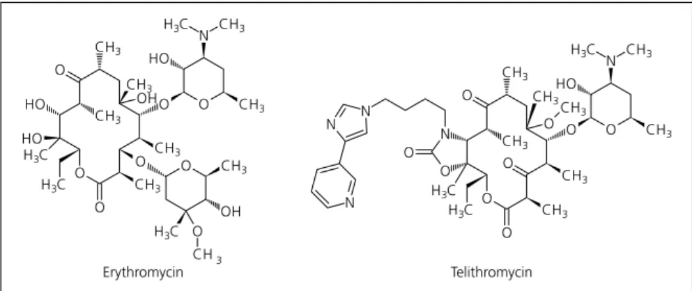 Abb. 3. Makrolid Erythromycin und Ketolid Telithromycin