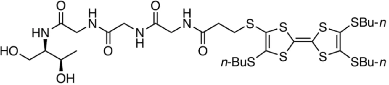 Figure 1. Chemical structure of tetrathiafulvalene (TTF)–triglycyl derivative studied in this work