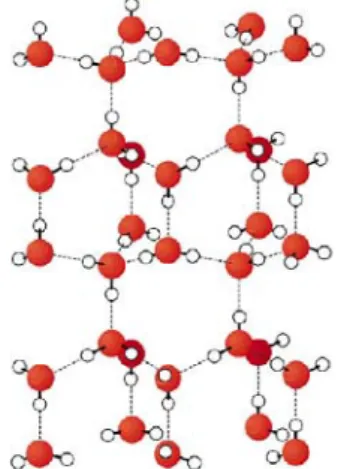Abb. 5 Anordnung der Wassermoleküle im Eis 5