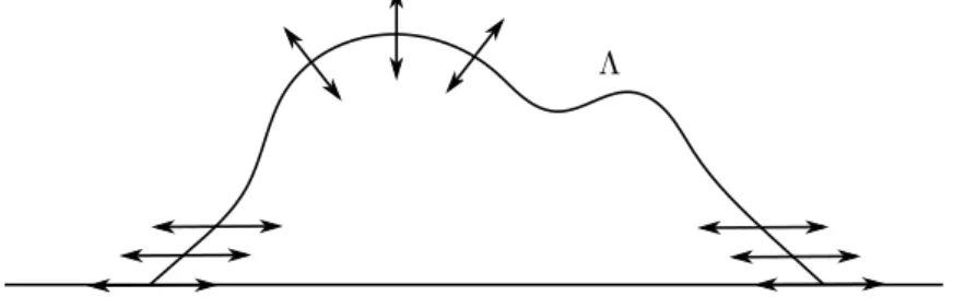 Figure 5.1: A reference curve and curvilinear coordinates.