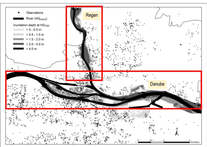 Figure 1.2: Observations of the Flood Risk study in the local river context 