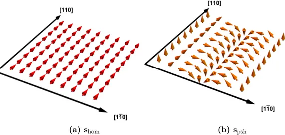 Fig. 2.3: Persistent spin textures in real space for in a 2DEG grown along [001]