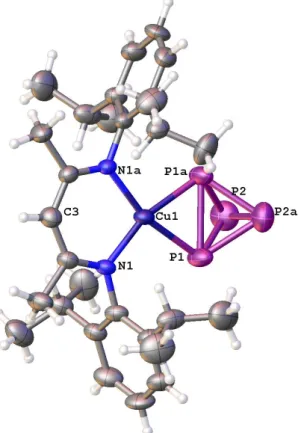 Figure S4. Molecular structure of compound 2 in the crystal. Thermal ellipsoids are drawn at 50% probability  level