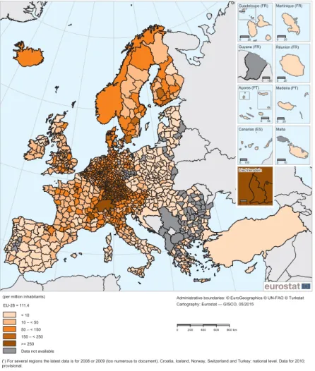 Figure 4.1: Patent Activity by European NUTS3 Regions