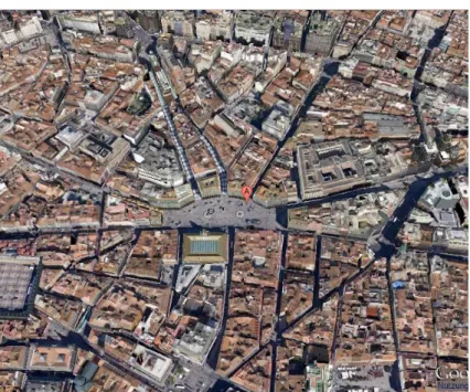 Abbildung 14 Madrid von oben: Puerta del Sol  Quelle: Google earth am 03.01.2016 