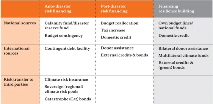 Figure 4: Climate (Risk) Financing Instruments Source: Thomas Hirsch