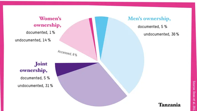 Figure 2: Share of documented and undocumented   women’s, men’s and joint ownership in Tanzania 
