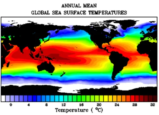Figure 1.18: Annual mean sea surface temperature in the tropics.