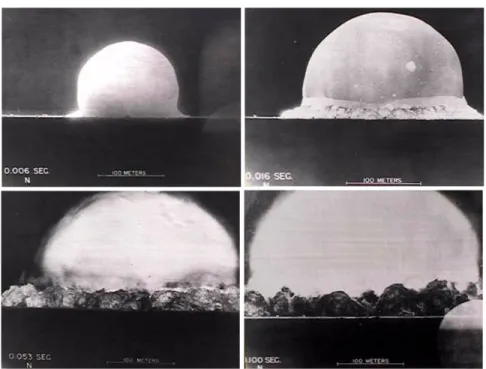 Abbildung 1.2. Einige Bilder des Films von der ersten Atombombenexplosion in New Mexico