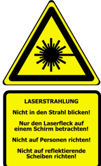 Abbildung 3.1: Folie zum Umgang mit Lasern