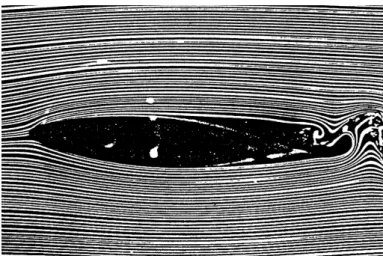 Figure 4.1: Smoke lines around an airfoil in low Reynolds number wind-tunnel flow.
