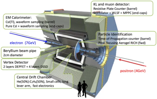Figure 3.2: Sketch of the Belle II detector with all its sub-detectors [29].