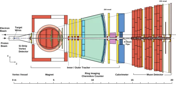 Fig. 1. Plan view of the HERA-B detector.