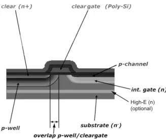 Fig. 3. Cross section of the cleargate region as marked by the line in Fig. 1.