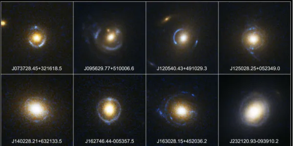 Abbildung 1.2: Aufnahmen vom Hubble-Teleskop, die im Rahmen des SLACS-Projektes entstanden