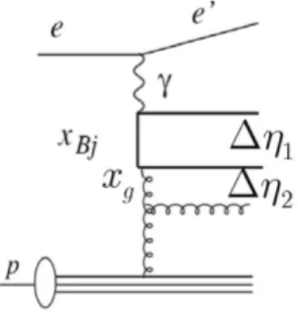 Fig. 10. Kinematic regions for the event sample