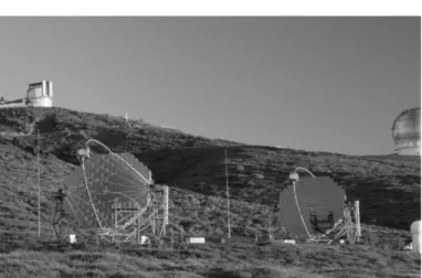 Figure 1: The system of two telescopes. They are 85m far from each other following the results from montecarlo study showing  moder-ate dependence of the sensitivity on the distance between the two telescopes.