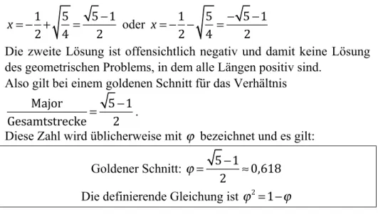Abb.  1.1  Die  klassische  Konstruktion  des  goldenen Schnitts. 
