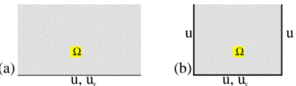 Abb. 1.4.1. (a) Anfangswertvorgabe und (b) An- An-fangsrandwertvorgabe f¨ ur hyperbolische ProblemeDie Unterscheidung partieller Diﬀerentialgleichungen in