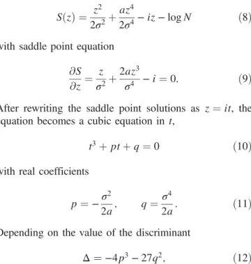 TABLE I. Summary of results for the thimble analysis of the integral (1) with distribution (2) for σ ¼ 4 