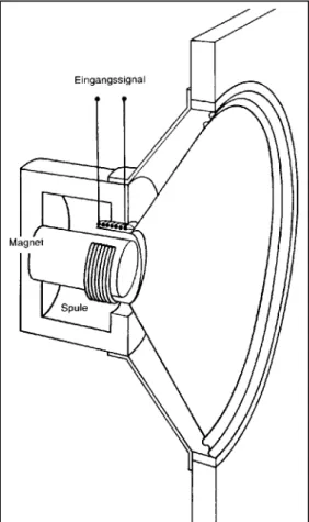 Abbildung 2: Querschnitt durch einen Laut- Laut-sprecher (Physik der Musikinstrumente 157)