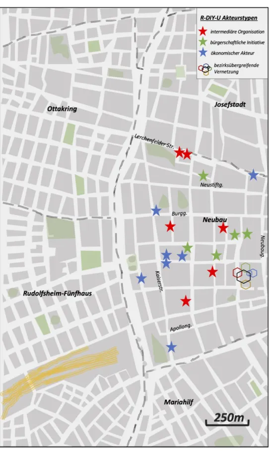 Abbildung 1: Kartografie der Interaktionsorte Neubaus R-DIY-U (2019/2020) 