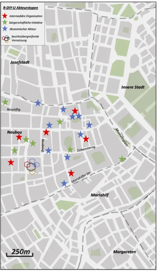 Abbildung 2: Kartografie der Interaktionsorte Neubaus R-DIY-U (2019/2020) 