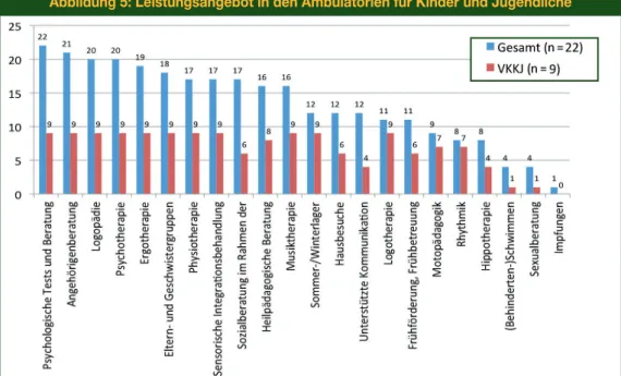 Abbildung 5: Leistungsangebot in den Ambulatorien für Kinder und Jugendliche