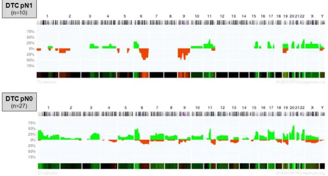 Abbildung 18:  Histoplot Bilder von DTC  Als  grüne  Balken  sind  die  Amplifikationen  und Version 2000-2014