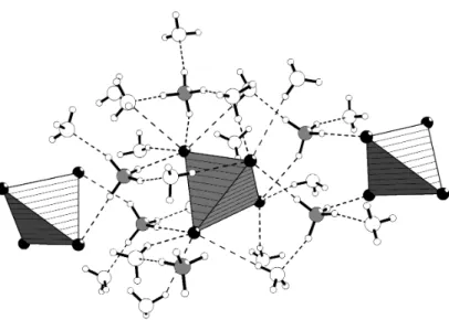 Abb. 44: Ausschnitt aus dem Wasserstoffbrückennetzwerk in (NH 4 ) 3 AsSe 4 · 11 NH 3 .