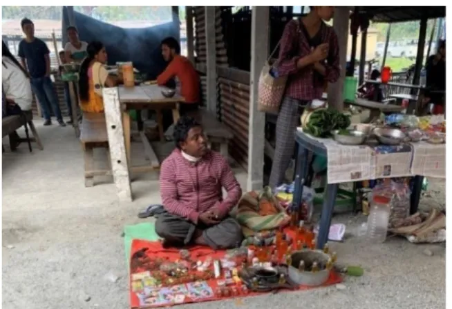 Figure 14: Traditional healers/ Kabiraj/ Ojha  in Hatisar Market, taken in Hatisar, Chirang, 