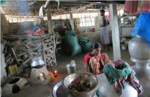 Figure 11: While some, like this tribal woman in Lahiripur, Gosaba, cooks twice daily for the family, it  has become a rarity 