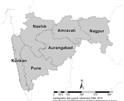 Figure 3.2: Administrative divisions of Maharashtra.