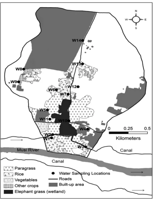 Figure 1.8   Musi River micro-watershed downstream of Hyderabad city. Source: IWMI (see chapter 11).