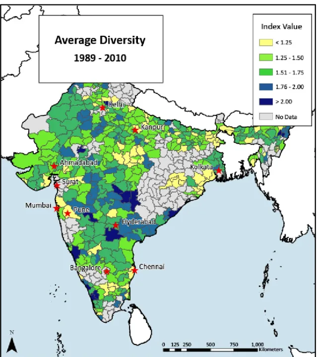 Figure 5: Average Diversity Values, 1989-2010 