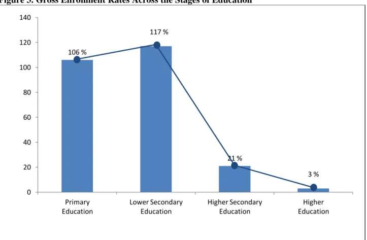 Figure 3. Gross Enrollment Rates Across the Stages of Education 