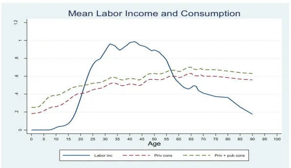 Figure 4: Mean Labor Income and Consumption 