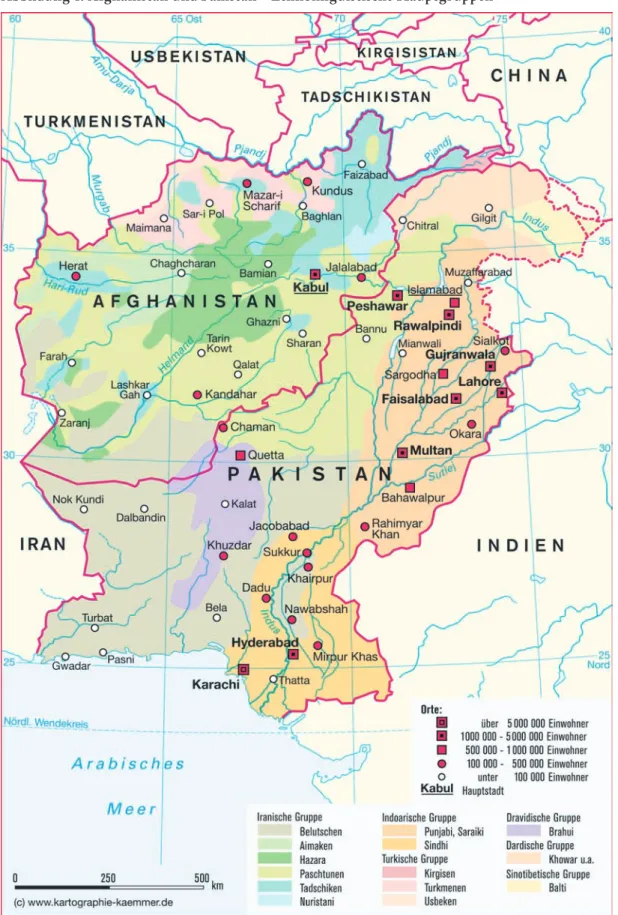 Abbildung 1: Afghanistan und Pakistan – Ethnolinguistische Hauptgruppen