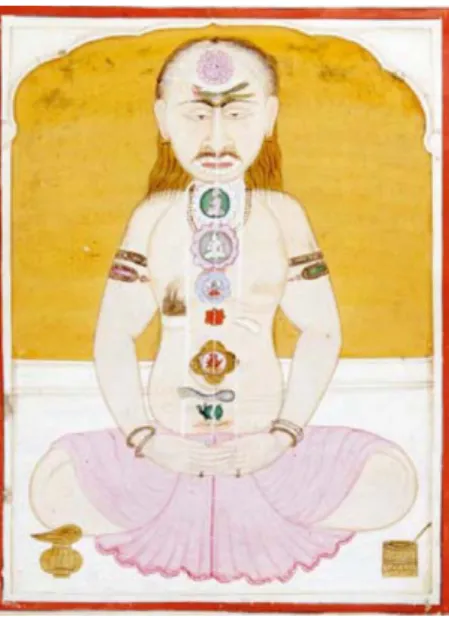 Figure 6. The body as locus of  Tantrik cakras. Wellcome MS  Indic 511. Wellcome Library,  London.