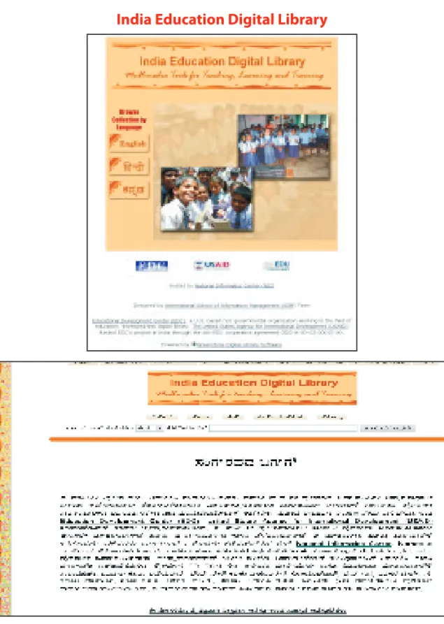 Figure 3: India Education Digital Library – Telugu Interface