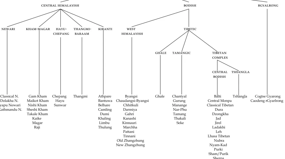 Figure 1: Proposed Genetic Relationships Within the Bodic Section of Tibeto-Burman 