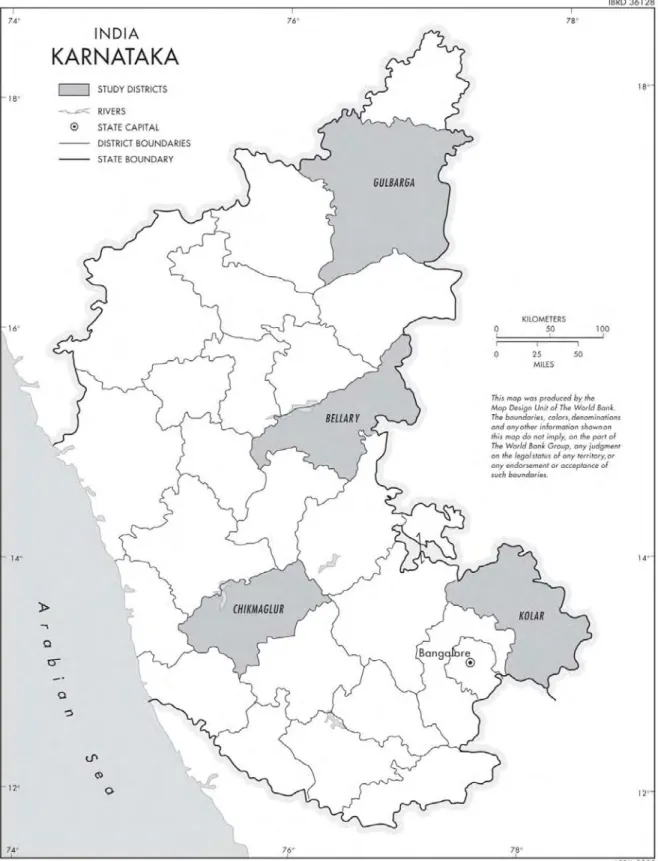 Figure 2: Study districts in Karnataka 