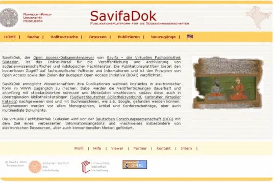 Abb. 5: Startseite SavifaDok 
