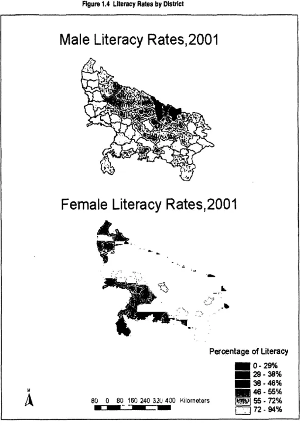 Figure  1.4  Literacy Rates by  District