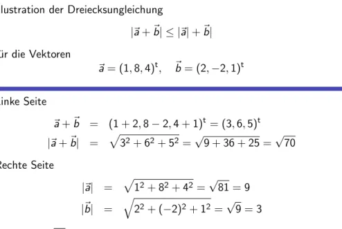 Illustration der Dreiecksungleichung