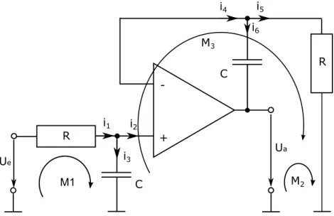 Abbildung 5: Elektrische Schaltung mit Operationsverst¨arker, L¨osung a) (2 Punkte)