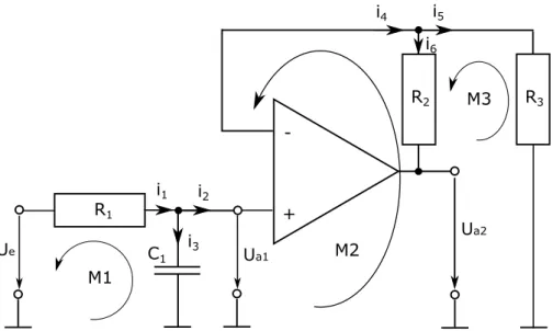 Abbildung 8: Elektrische Schaltung mit Operationsverst¨arker, L¨osung a) (2 Punkte)