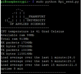 Figure 7: The sent data of the Raspberry Node