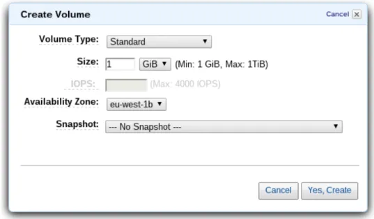 Figure 2: It is important to choose the same availability zone as the desired EC2 instance.