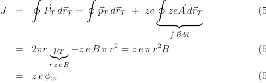 Abbildung 5.2: Darstellung einer Teilchenbahn, die einer gekr¨ ummten B-Feldlinie folgt (Aus: E